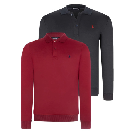 DOUBLE SET V4007 DEWBERRY MEN'S SWEATSHIRT-BURGUNDY-NAVY BLUE