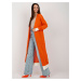 Orange women's cardigan with wool