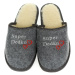 Pánske zateplené sivé filcové papuče SUPER DEDKO
