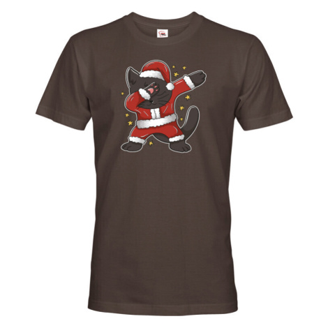Pánské tričko Vianočná mačka - skvelé vianočné tričko