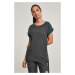 Women's raglan T-shirt with contrasting charcoal/bottlegreen