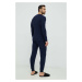 Pyžamové tričko s dlhým rukávom Polo Ralph Lauren tmavomodrá farba,s potlačou,714899615