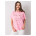 Women's pink cotton T-shirt with print