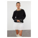 Trendyol Black Soft Textured Stone Embroidered Knitwear Sweater