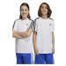 Detské bavlnené tričko adidas U 3S biela farba, s nášivkou