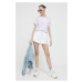Šortky Juicy Couture dámske, biela farba, s nášivkou, vysoký pás