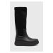 Gumáky Calvin Klein Rain Boot Wedge High dámske, čierna farba