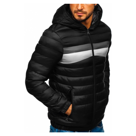 Moderní pánská zimní bunda s kapucí 5935 - černá, DStreet