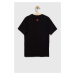 Detské bavlnené tričko adidas U BL 2 TEE čierna farba, s potlačou