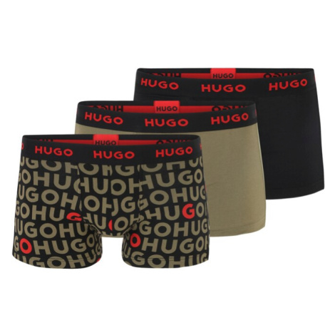 HUGO Boxerky  kaki / červená / čierna Hugo Boss