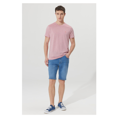 AC&Co / Altınyıldız Classics Men's Light Blue Slim Fit Slim Fit Cotton Flexible Denim Shorts.