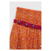 Dievčenská sukňa Sisley oranžová farba, mini, áčkový strih