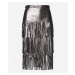 Sukňa Karl Lagerfeld Faux Leather Fringe Skirt Čierna