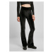 Women's high-waisted velvet leggings black