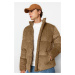 Trendyol Camel Regular Fit Stand Collar Corduroy Puffer Winter Coat