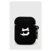 Puzdro na airpod Karl Lagerfeld AirPods 1/2 cover čierna farba