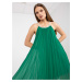 Dark green airy dress of one size with mini length