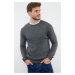 Trendyol Anthracite Slim Fit Crew Neck Raglan Sleeve Basic Knitwear Sweater