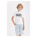 DEFACTO Boy's Crew Neck Printed Short Sleeve T-Shirt