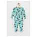 Detské bavlnené pyžamo GAP tyrkysová farba, vzorované