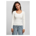 Women's sweater with a wide neckline whitesand