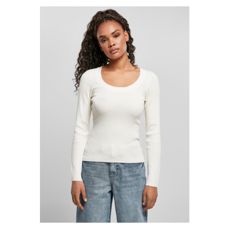 Women's sweater with a wide neckline whitesand Urban Classics