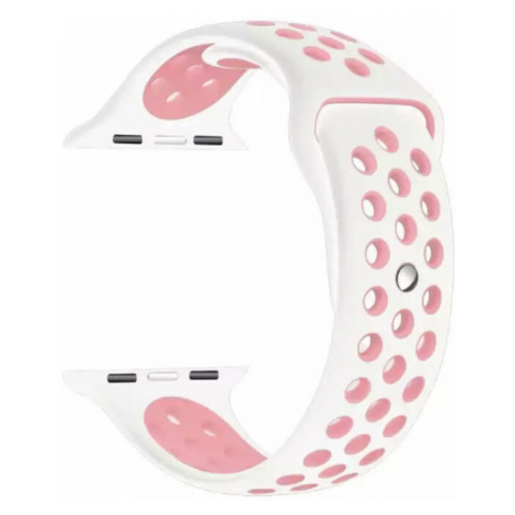 4wrist Silikonový řemínek pro Apple Watch - Bílá/Světle růžová 38/40/41 mm