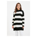 Trendyol Black Striped Knitwear Sweater