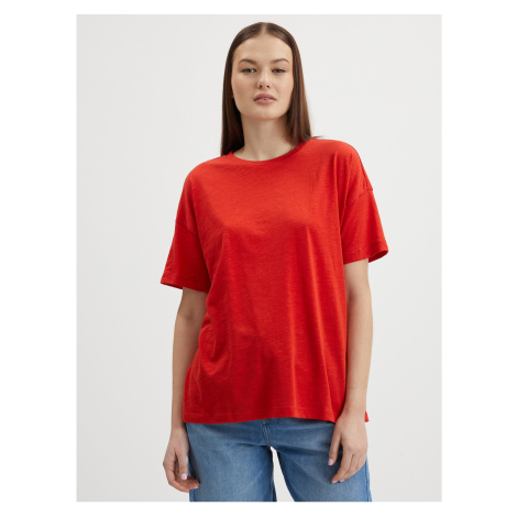 Red loose basic T-shirt Noisy May Mathilde - Women