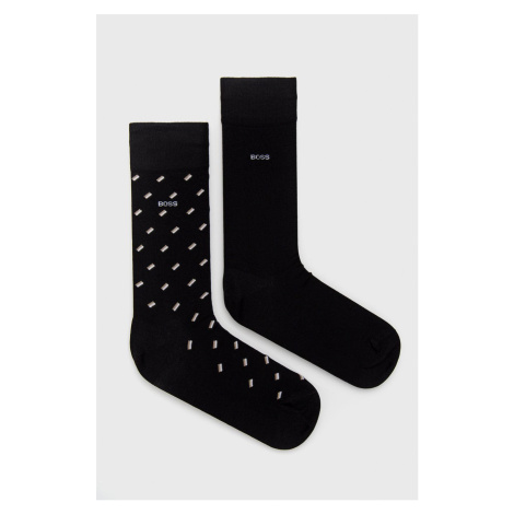 Ponožky BOSS 2-pak pánske,čierna farba,50478350 Hugo Boss