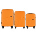 ORANŽOVÁ 3DIELNA SADA KUFROV WINGS HPE01 3, SET OF 3 WINGS POLIPROPYLÉN SUITCASES L,M,S ORANGE