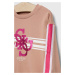 Detská bavlnená mikina Guess ružová farba, vzorovaná