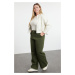 Trendyol Curve Khaki High Waist Wide Leg Plus Size Jeans