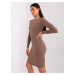 Brown dress with long sleeves