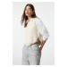 Trendyol Stone Soft Texture Crop Buttoned Knit Sweater