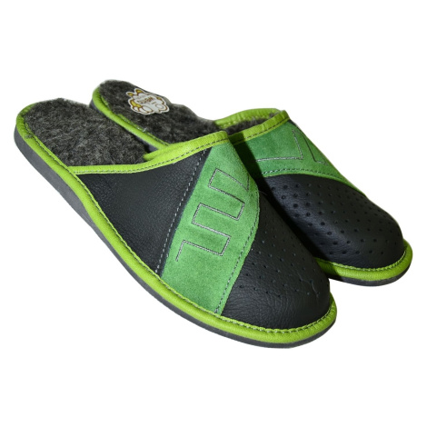 Pánske čierno-zelené papuče JUAN John-C