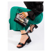 Trendy čierne sandále pre ženy na širokom podpätku