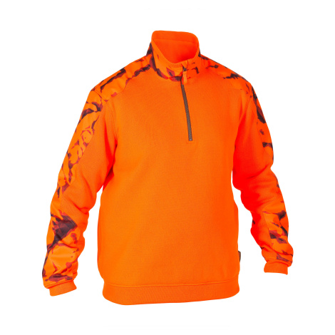 Poľovnícky sveter renfort 500 oranžový reflexný SOLOGNAC
