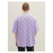 Svetlo fialové pánske kockované oversize tričko Tom Tailor Denim