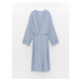 LC Waikiki Shawl Collar Lace Detailed Long Sleeve Maternity Dressing Gown