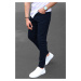 Madmext Men's Navy Blue Canvas Slim Fit Trousers 5736