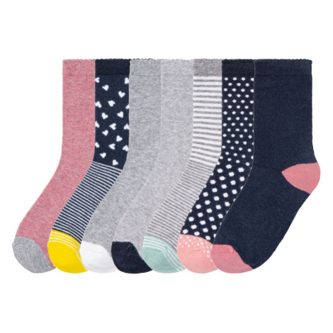 pepperts!® Detské ponožky, 7 párov (námornícka modrá/sivá/biela/žltá/ružová)