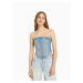 Bershka Top  modrá denim