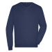 James & Nicholson Pánsky bavlnený sveter JN659 - Tmavomodrá
