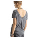 T-shirt with dark grey neckline on the back