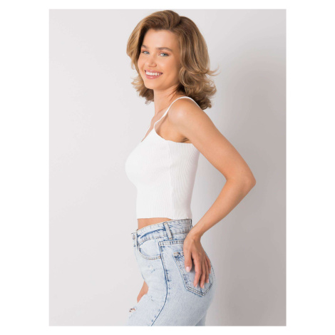 Women's white ribbed top