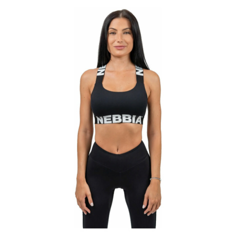 Nebbia Medium-Support Criss Cross Sports Bra Iconic Black Fitness bielizeň