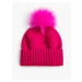 Koton Faux für pompom detailed elastic knitted hat.