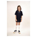 Dievčenský volejbalový dres V100 námornícky modrý