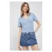 Rifľová sukňa Calvin Klein Jeans mini, rovný strih
